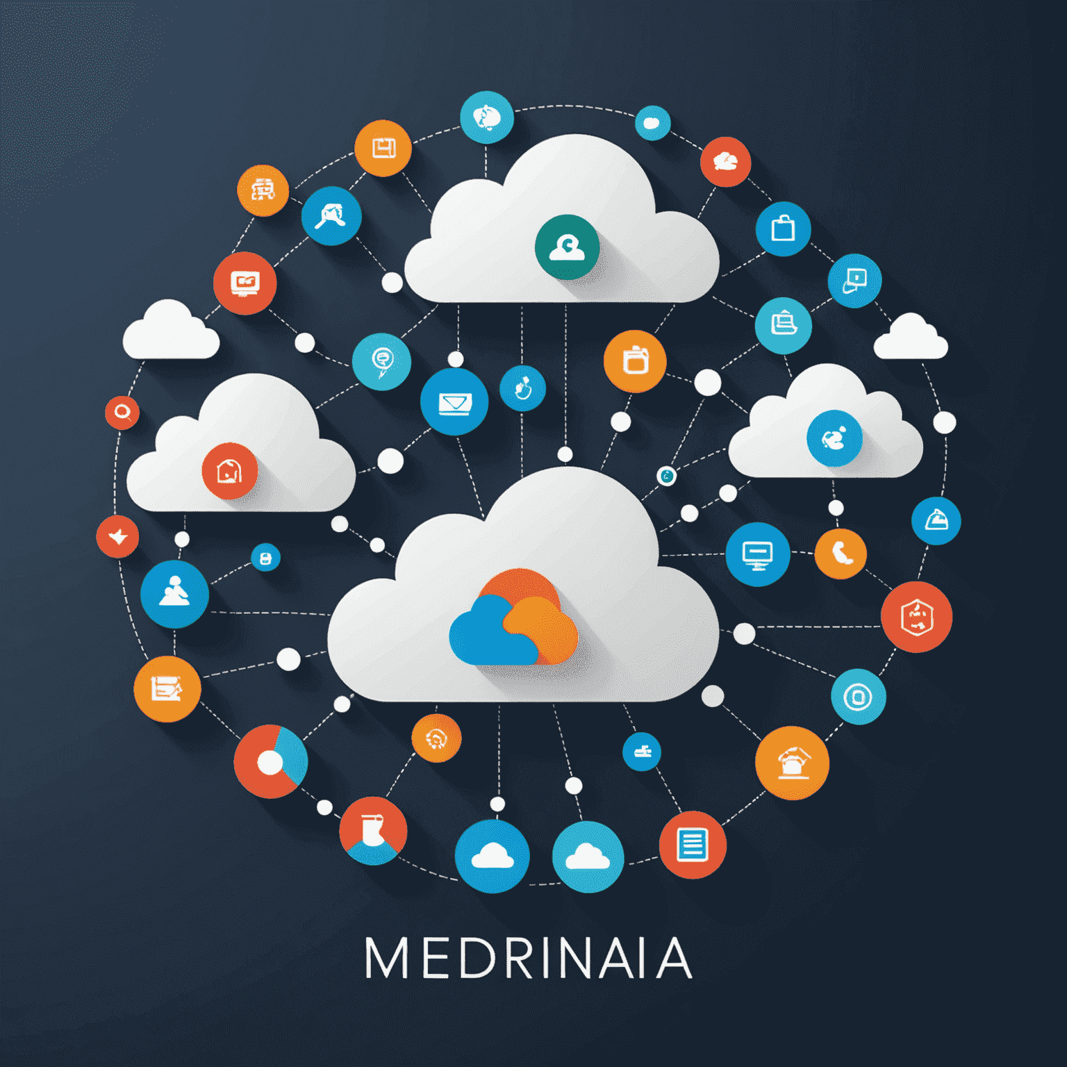 Merediania - SaaS & Cloud Technology Expo logo featuring stylized cloud and server icons
