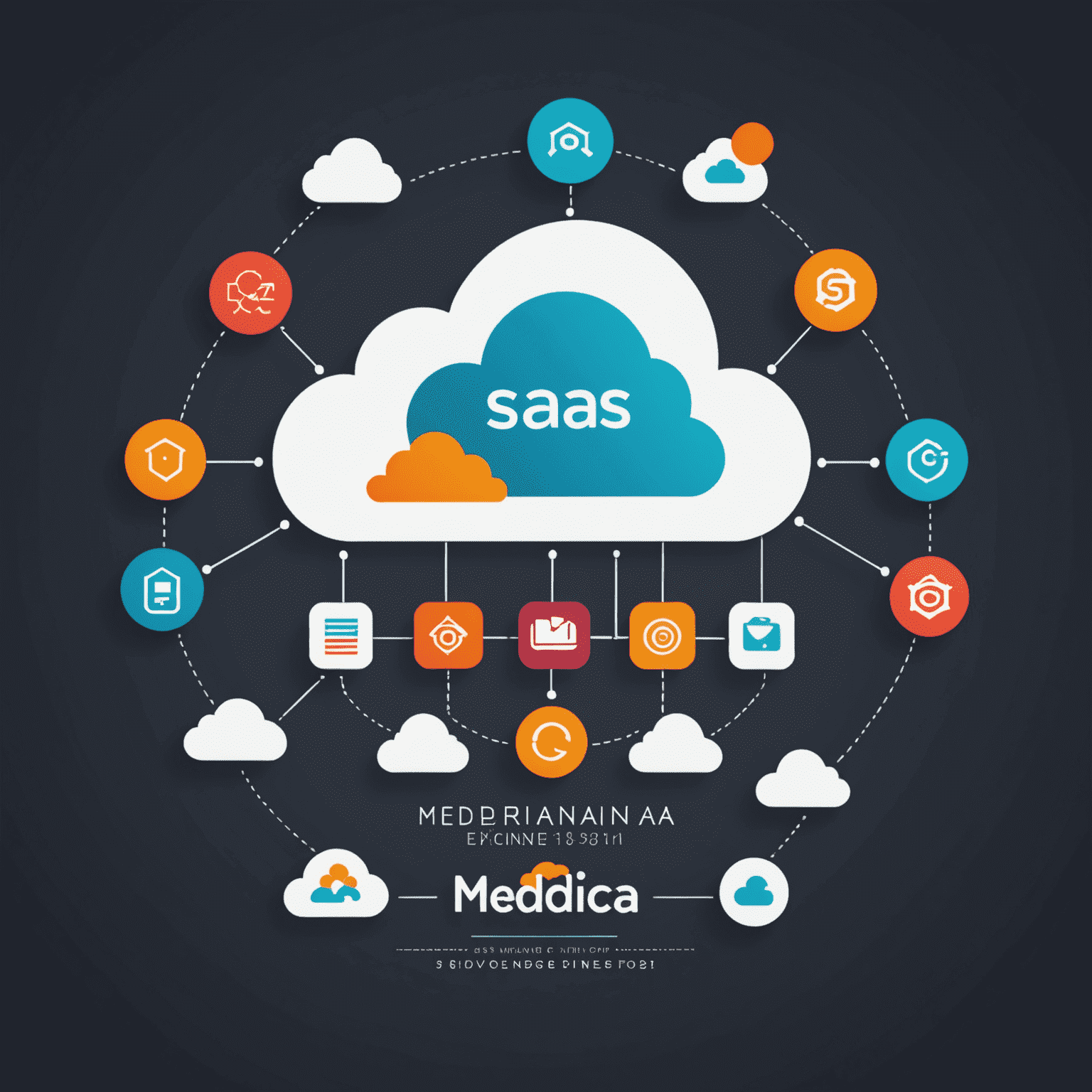 Merediania - SaaS & Cloud Technology Expo logo featuring stylized cloud and server icons