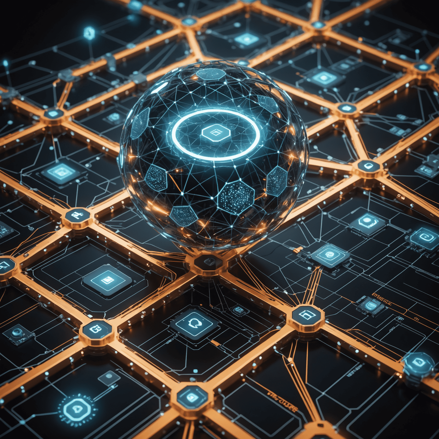 Futuristic visualization of edge computing, serverless architectures, and quantum cloud services interconnected in a complex network